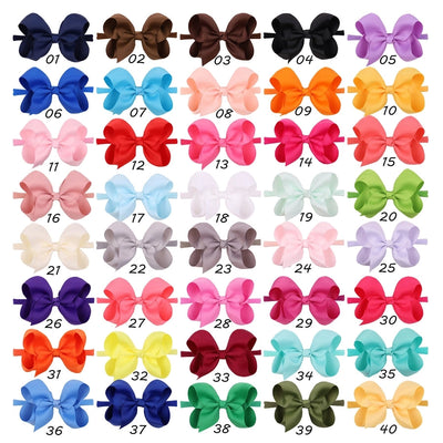 2337 20 color bubble flower headband new children bow nylon hair band  baby hair accessories