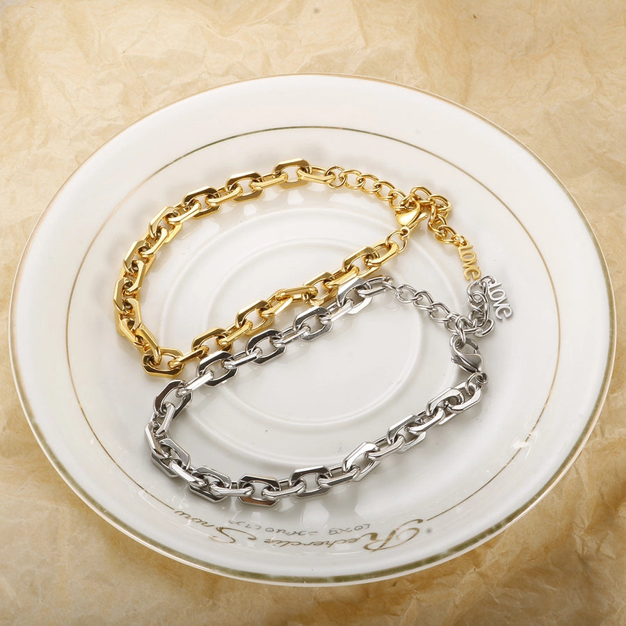 Jewelry Simple Style Geometric 304 Stainless Steel Plating Bracelets Earrings Necklace