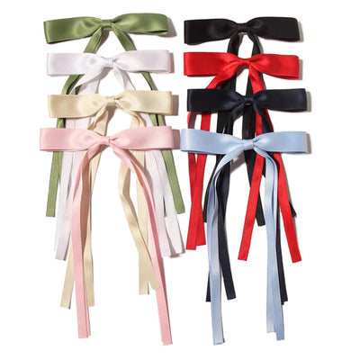hot sale long ribbon bow hairpin sweet Ribbon Girl hairpin hairpin women's back spoon duckbill clip