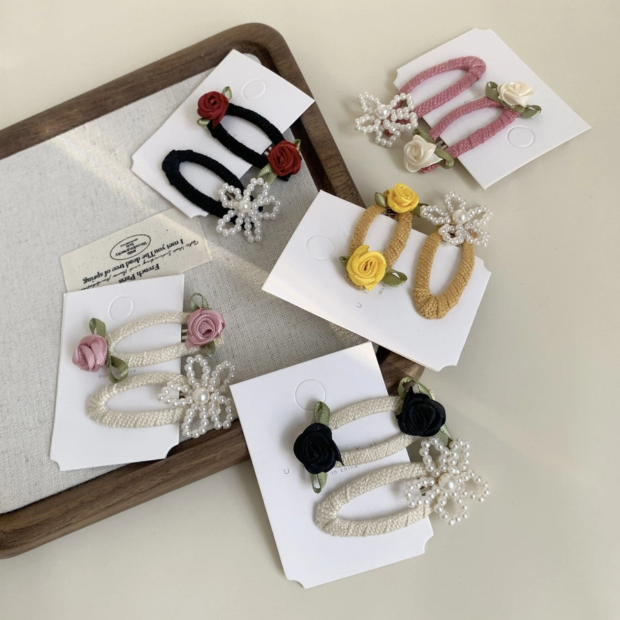 Women's Casual Simple Style Streetwear Flower Cloth Hair Clip