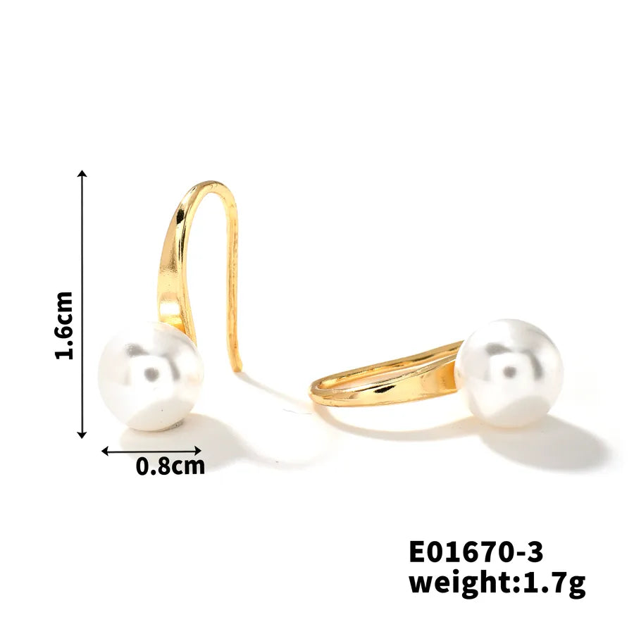 1 Pair Modern Style Simple Style Water Droplets Inlay Copper Zircon K Gold Plated Ear hook