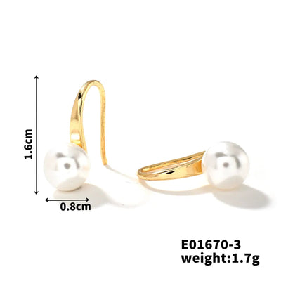1 Pair Modern Style Simple Style Water Droplets Inlay Copper Zircon K Gold Plated Ear hook