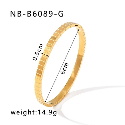 IG Style Simple Style Geometric 304 Stainless Steel Bangle In Bulk