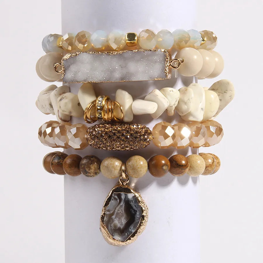 Vacation Geometric natural stone Beaded Chain Bracelets In Bulk