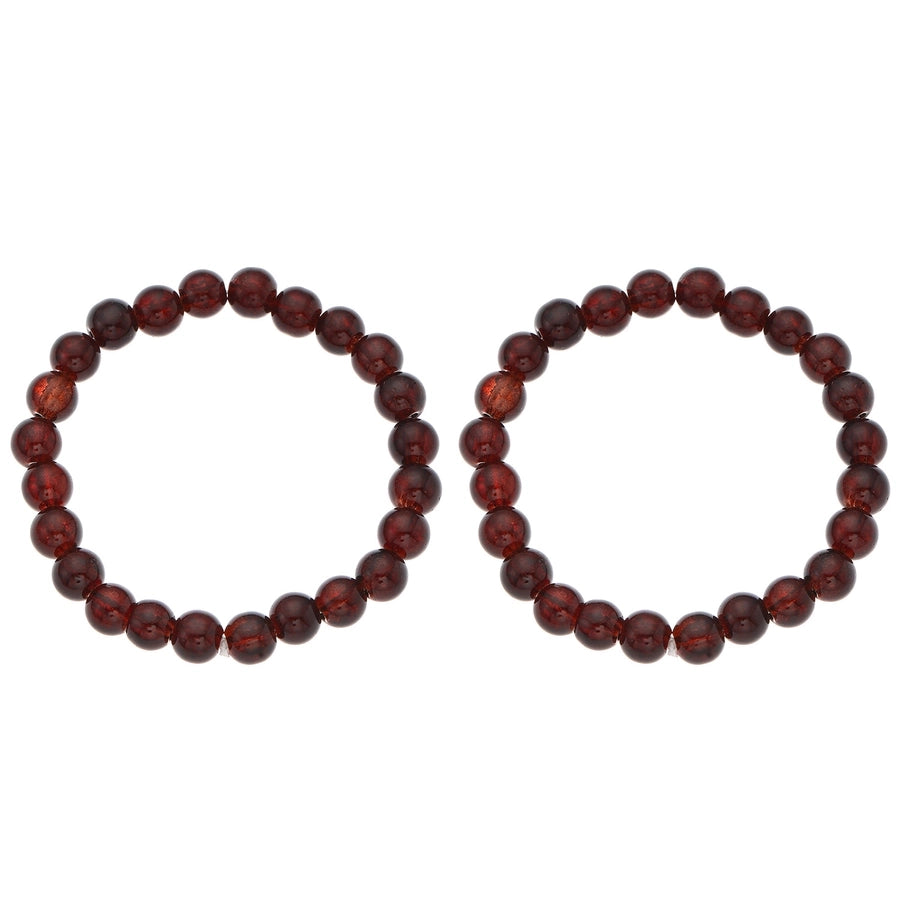 Fashion Simple Style Colored Glazing Bead Bracelet  Hot Sale Crystal Ice Broken Hot Flower Shining Beaded Stretch Bracelet 1 Pair