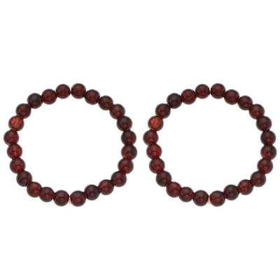 Fashion Simple Style Colored Glazing Bead Bracelet  Hot Sale Crystal Ice Broken Hot Flower Shining Beaded Stretch Bracelet 1 Pair