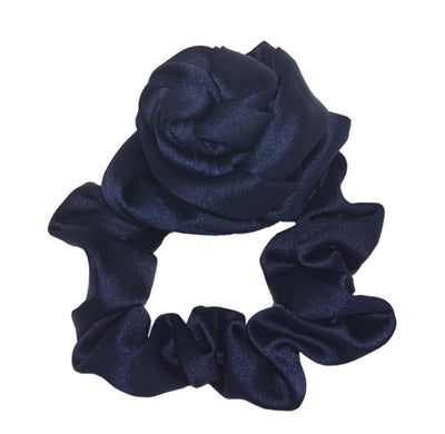 fashion rose solid color cloth hair tie