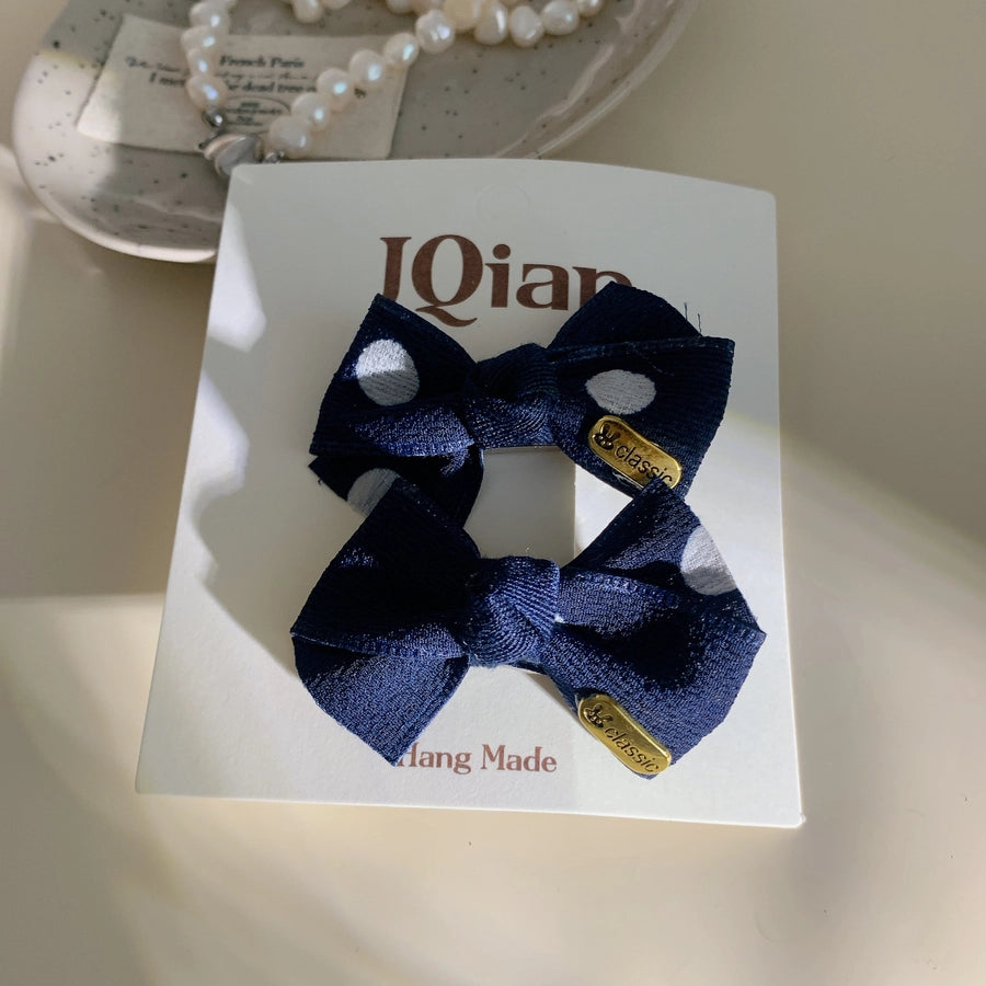 Sweet Simple Style Women's Plaid Bow Knot Cloth Hair Clip