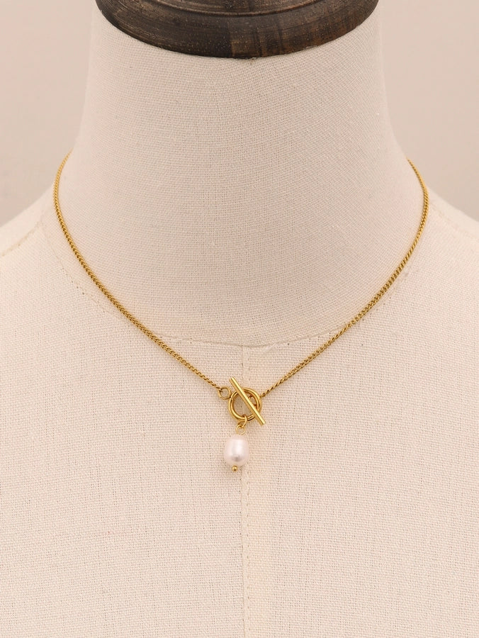 Jewelry Simple Style Classic Style Oval 304 Stainless Steel Toggle Pendant Necklace