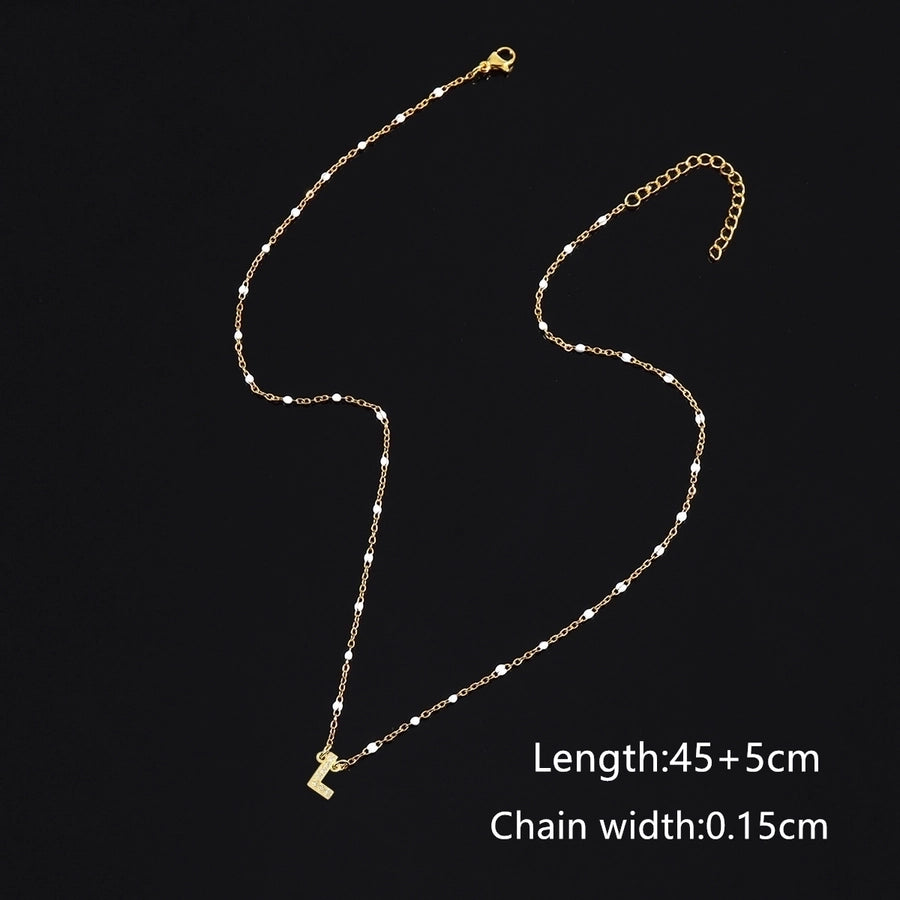 201 Stainless Steel Copper Letter Pendant Necklace