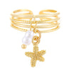 Copper Devil's Eye Starfish Cat Claws Charm Rings Open Rings