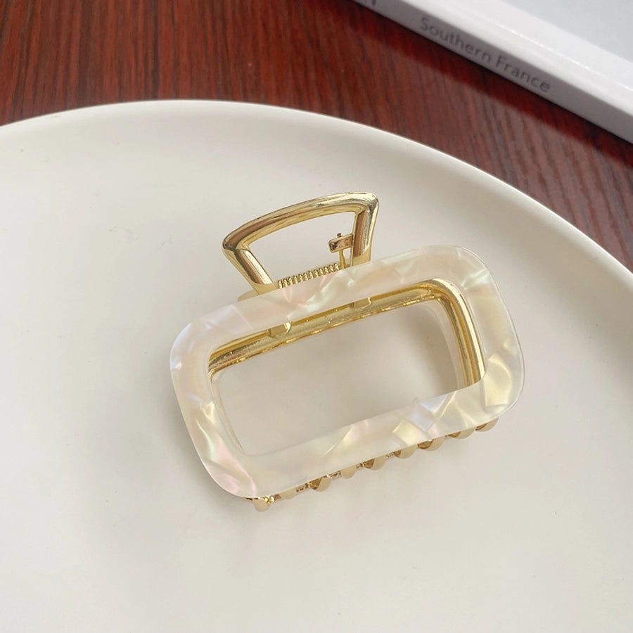 women's simple style solid color alloy plating hair claws