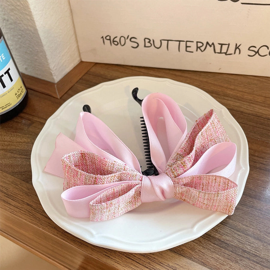 vintage style bow knot alloy cloth hair claws