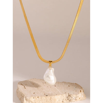 Jewelry Simple Style Classic Style Irregular 304 Stainless Steel Pearl Pendant Necklace