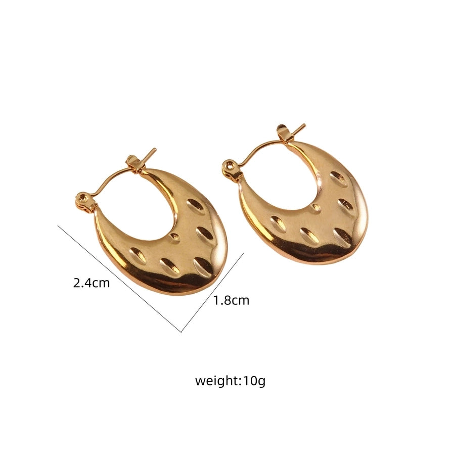 1 Pair Simple Style Classic Style Commute Geometric Heart Shape Strawberry Hollow Out 304 Stainless Steel Imitation Gold  Earrings Ear Studs