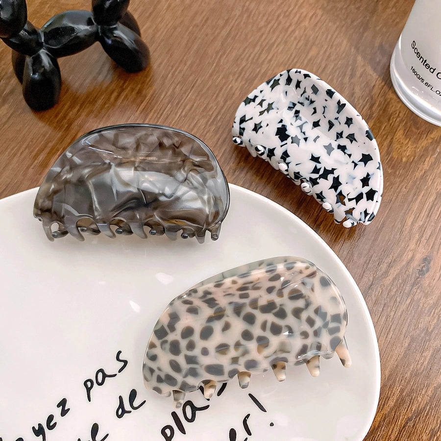 cute color block acetic acid sheets printing hair claws