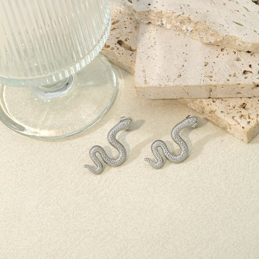 1 Pair Hip-Hop Exaggerated Sexy Snake 304 Stainless Steel K Gold Plated Ear Studs