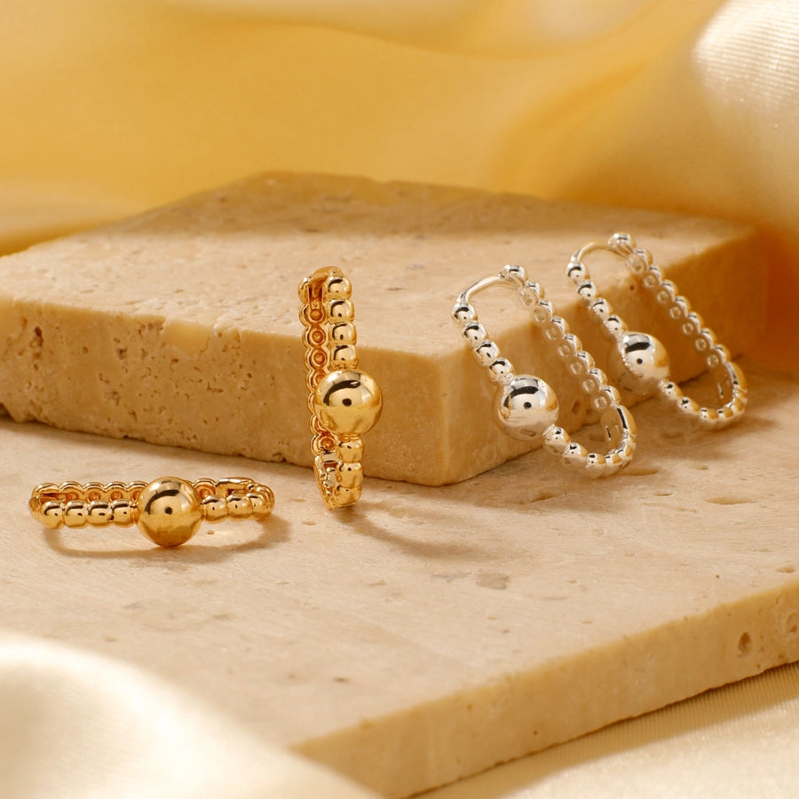 1 Pair Retro Shiny Korean Style Geometric Plating Copper K Gold Plated Earrings