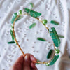 fashion square alloy inlay crystal hair band 1 piece