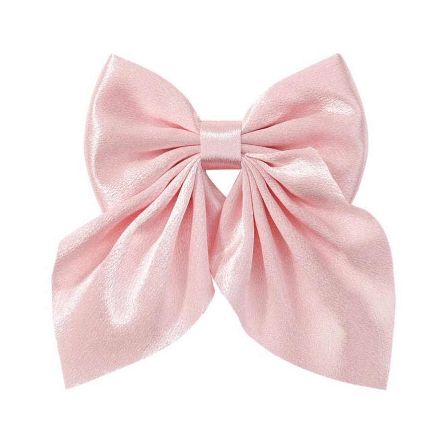 Girl'S Sweet IG Style Bow Knot Yao Ming Polyester Ribbed Band Hair Clip