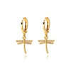 1 Pair IG Style Simple Style Dragonfly Inlay Copper Zircon Drop Earrings