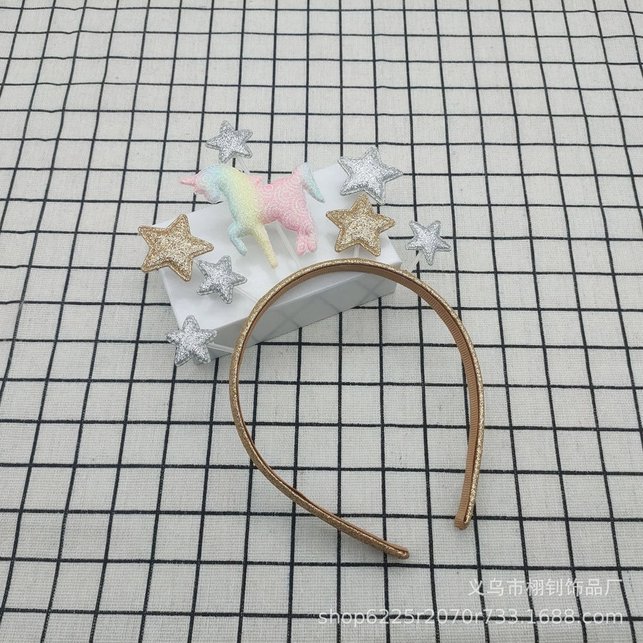 Step-in party headband sequined five-pointed star  hair accessories Festival children's hair accessories props