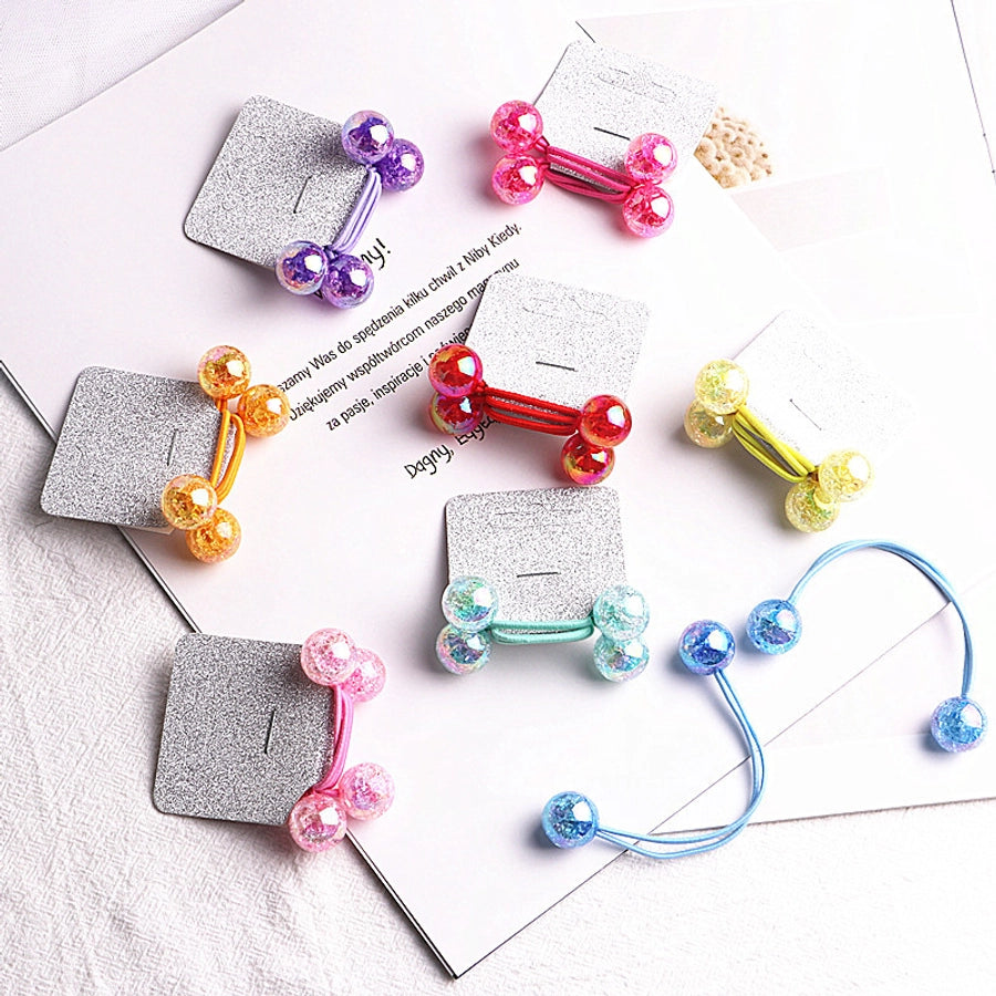 Kid'S Cute Simple Style Round Colorful Arylic Hair Tie
