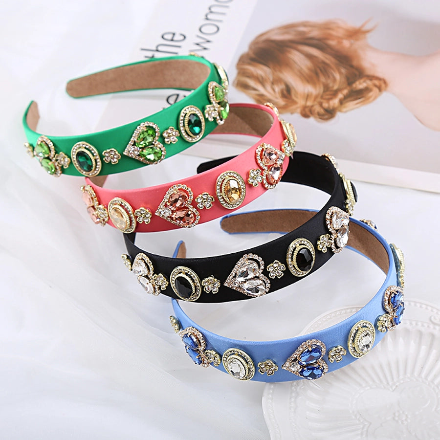 elegant oval heart shape rhinestone hair band