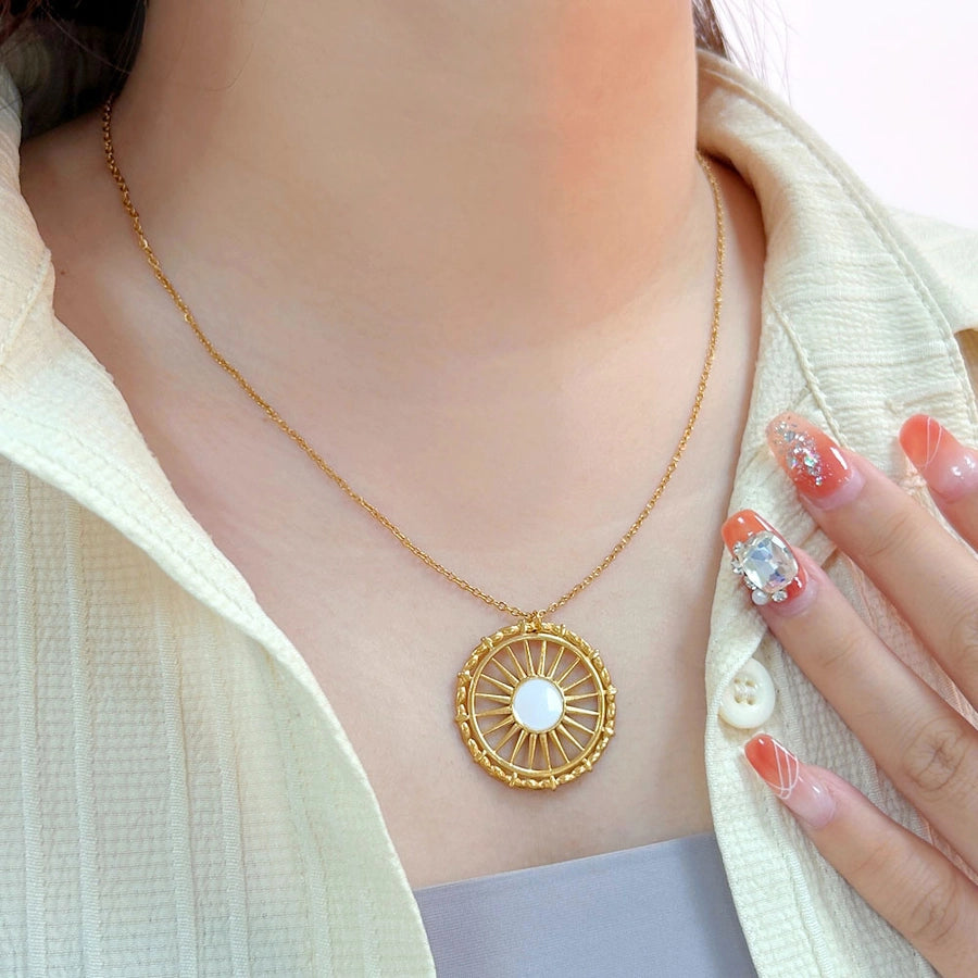 Jewelry Simple Style Classic Style Commute Round 304 Stainless Steel 316 Stainless Steel  18K Gold Plated Jewelry Set