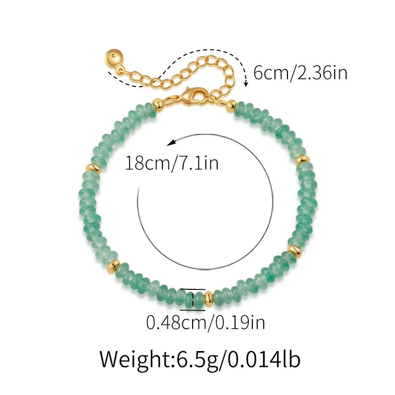 turquoise Copper Beaded Crystal Artificial Crystal Natural Stone Turquoise Bracelets