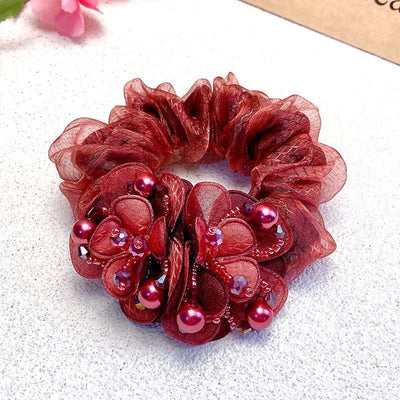 Clearance middle-aged mother's hair flower head rope 35 to 50 years old tie hair tie hair ball hair coil high elasticity