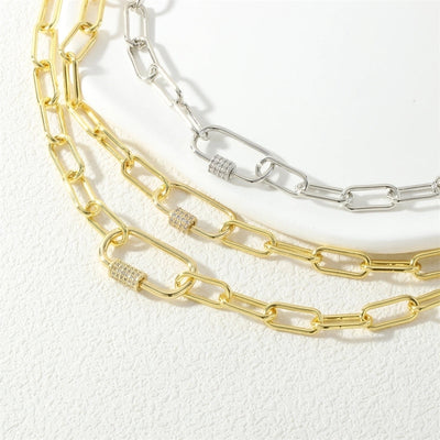 Jewelry IG Style Cool Style Oval Copper Zircon Necklace