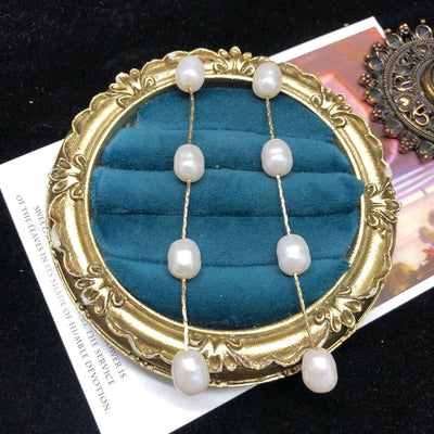 1 Pair Vintage Style Classic Style Geometric Inlay Copper Artificial Pearls Drop Earrings