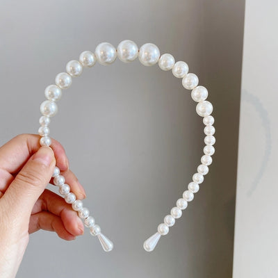 women's vintage style geometric artificial pearl hair band