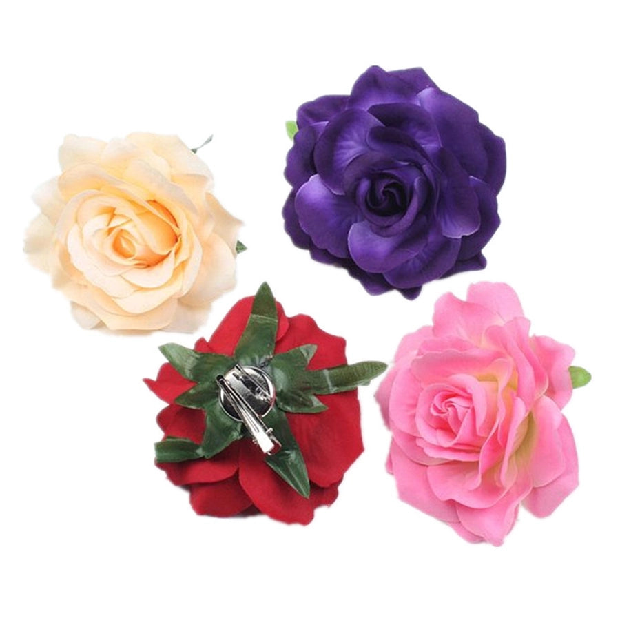 bohemian plaid flower cloth hair clip 1 piece
