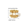 Jewelry Simple Style Classic Style Commute Geometric 304 Stainless Steel Pearl 14K Gold Plated Inlay Rings