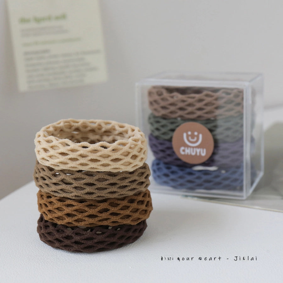 Korean style wide hair rope female Four Seasons adult ponytail leather cover headband simple temperament hair band high elastic durable rubber band