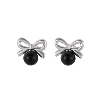 1 Pair Simple Style Bow Knot 304 Stainless Steel 18K Gold Plated Earrings