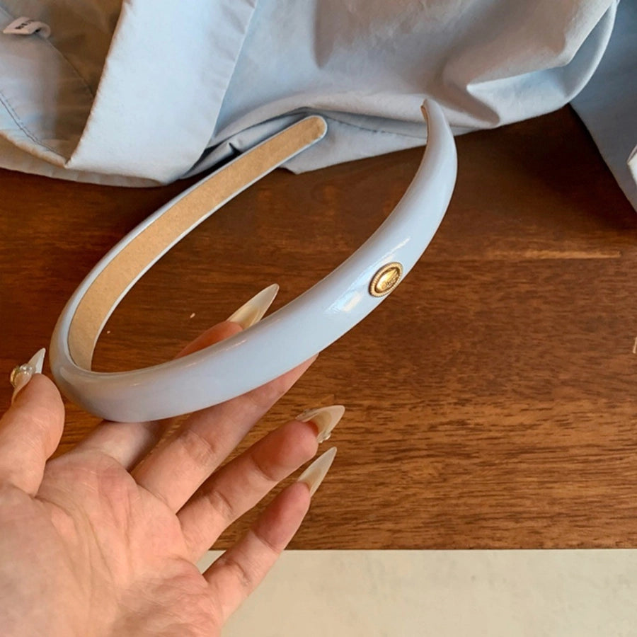 Women's Simple Style Classic Style Solid Color Pu Leather Hair Band