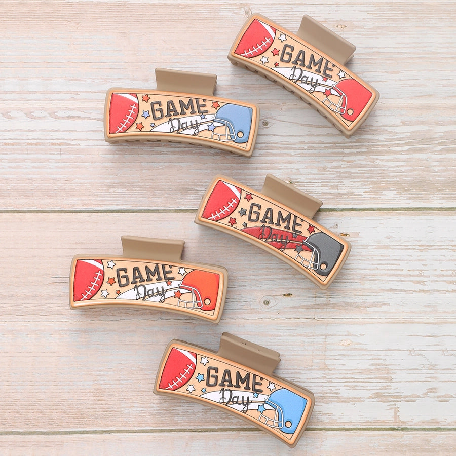 Women's Casual Preppy Style Simple Style Letter Rugby Pu Leather Hair Claws