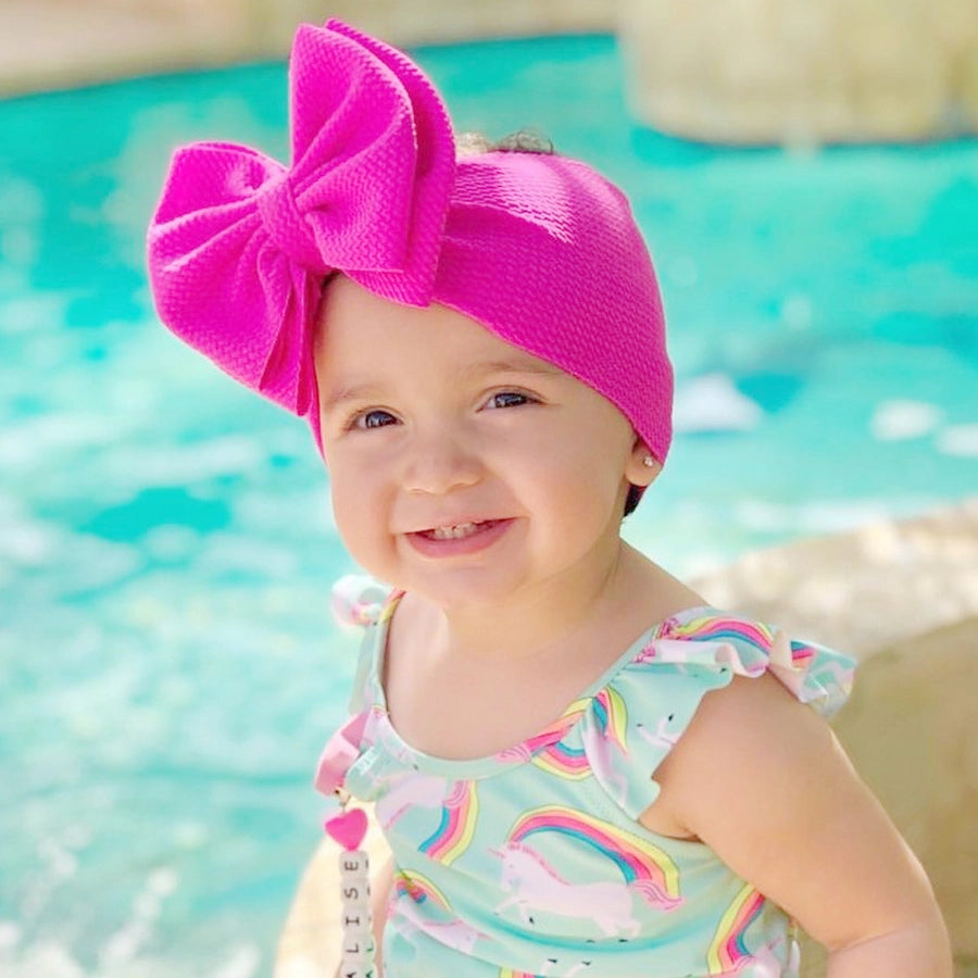 fashion children's solid color double-layer bowknot hairband