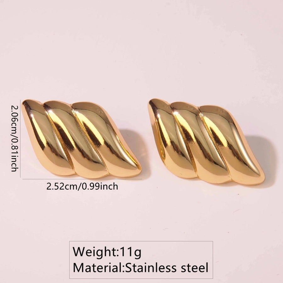 1 Pair Simple Style Classic Style Streetwear Geometric 304 Stainless Steel Imitation Gold  Ear Studs