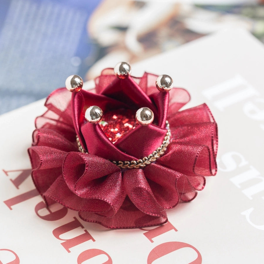 Girl'S Simple Style Classic Style Flower Cloth Sequins Hair Tie