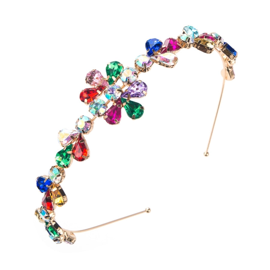 fashion alloy diamond glass drill flower headband korean metal headband