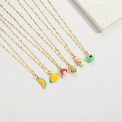 Copper 14K Gold Plated Cartoon Mushroom Pendant Necklace