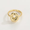 Copper 18K Gold Plated Plating Letter Copper Rings