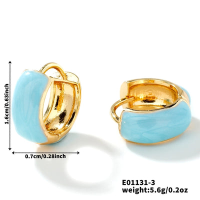 1 Pair Elegant Simple Style Shiny Round Inlay Copper Resin K Gold Plated Earrings