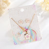 creative children's jewelry set cartoon flower jewelry set alloy drop oil necklace earrings two-piece set