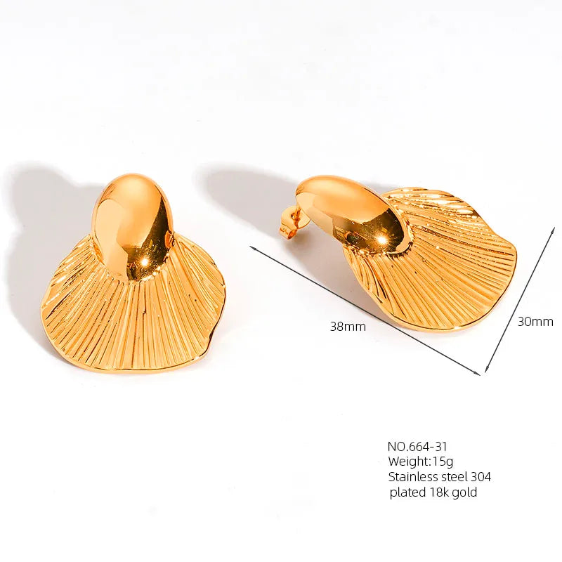 1 Pair Casual Simple Style Classic Style Geometric Square 304 Stainless Steel 18K Gold Plated Imitation Gold  Ear Studs