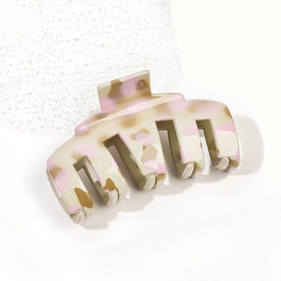 Women's Simple Style Commute Color Block Resin Painted Handmade Hollow Out Hair Claws